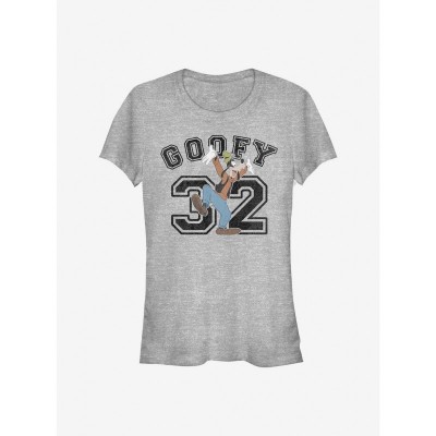 Disney Girls Goofy Collegiate T-Shirt - Grey