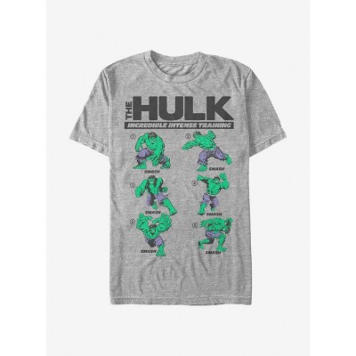 Marvel Hulk Intense Training Heather Gray T-Shirt - Unisex BLACK
