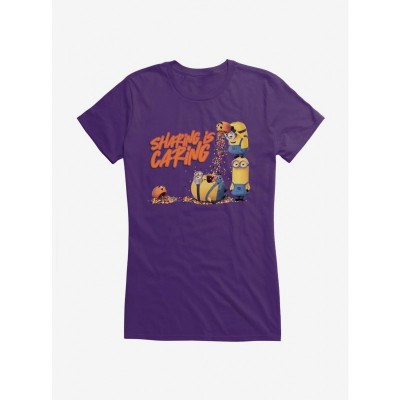 Minions Sharing Caring Girls T-Shirt - Lightweight Cotton Junior Size
