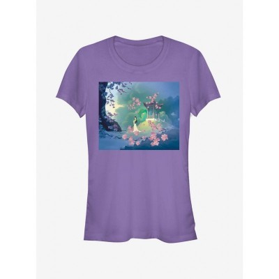Disney Girls Mulan Blossom Scene T-Shirt - Purple