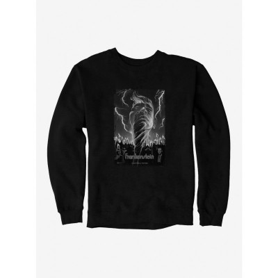 Frankenstein Men's Black & White Lightning Cotton Sweatshirt