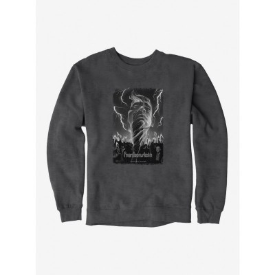 Frankenstein Men's Black & White Lightning Cotton Sweatshirt