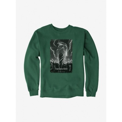 Frankenstein Men's Black & White Lightning Cotton Sweatshirt