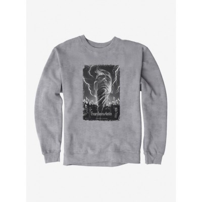 Frankenstein Men's Black & White Lightning Cotton Sweatshirt