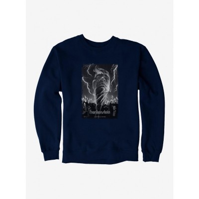 Frankenstein Men's Black & White Lightning Cotton Sweatshirt