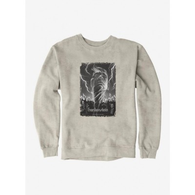 Frankenstein Men's Black & White Lightning Cotton Sweatshirt