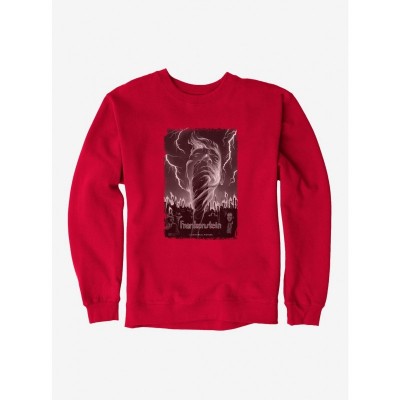 Frankenstein Men's Black & White Lightning Cotton Sweatshirt