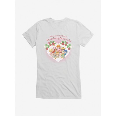Strawberry Shortcake Welcome World Graphic Tee for Girls - Junior Sizes White